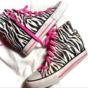 Daddy's Money Zebra hidden wedge girls sneakers